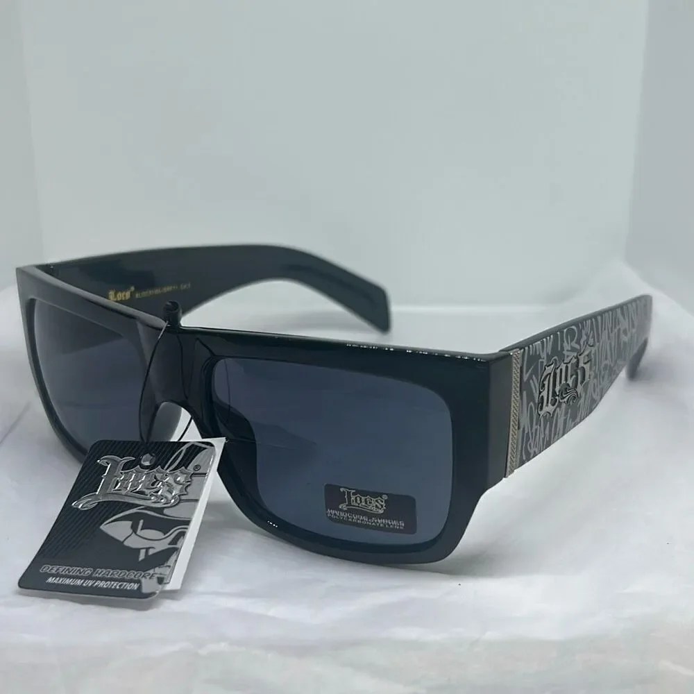 Locs Graffiti Logo Sunglasses – Square Frame, UV Protection